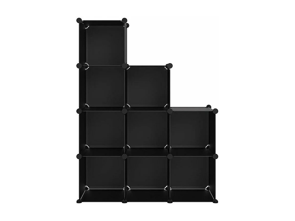 Cubes de rangement 9 pcs Noir PP