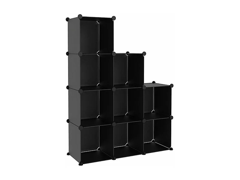 Cubes de rangement 9 pcs Noir PP