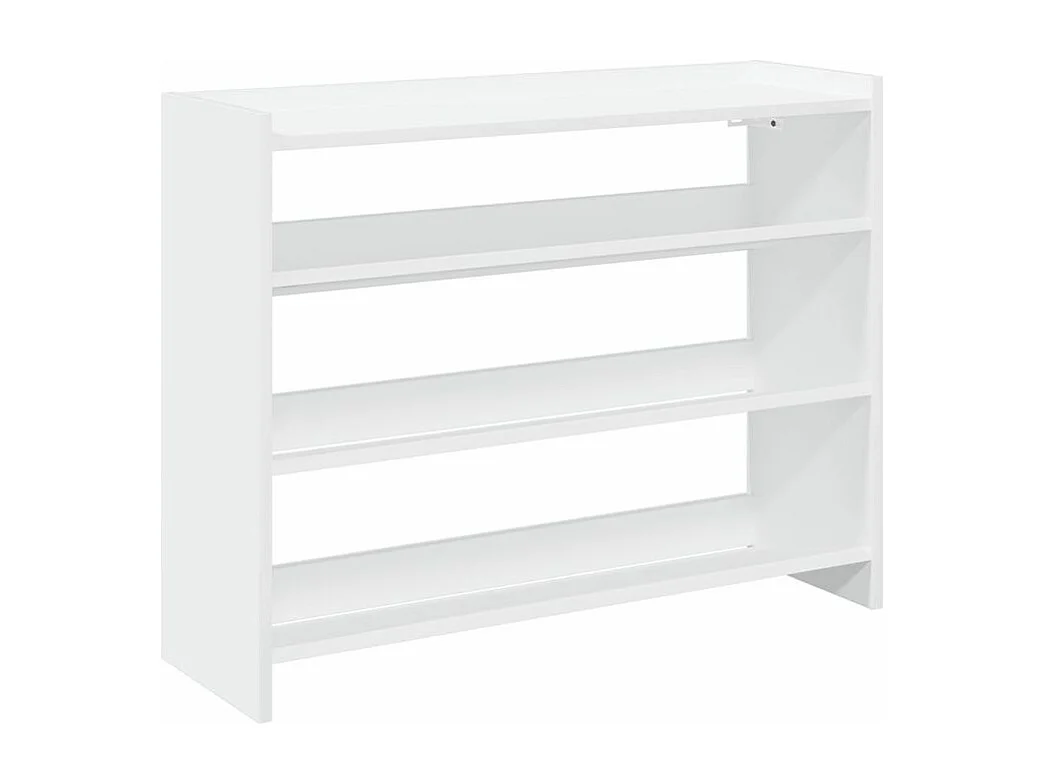 Étagère à chaussures en bois Manda L 80 x H 62cm - Rangement 3 niveaux-Couleur Blanc