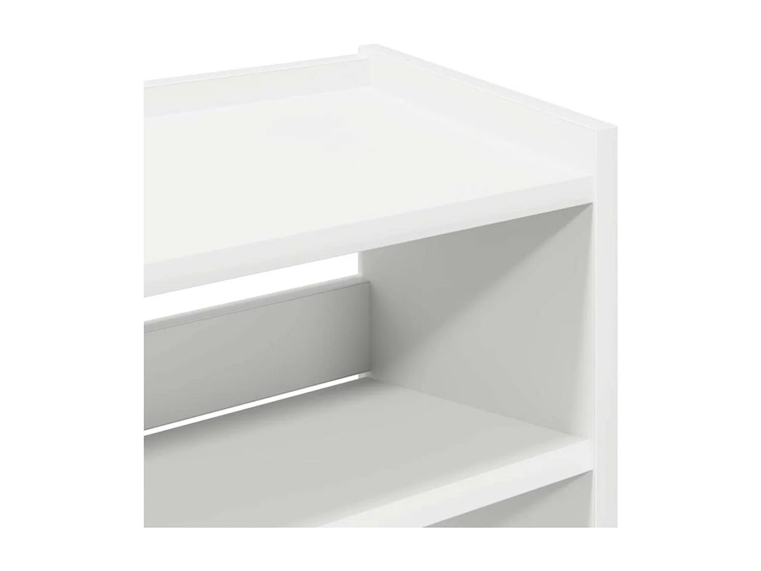 Étagère à chaussures en bois Manda L 80 x H 62cm - Rangement 3 niveaux-Couleur Blanc