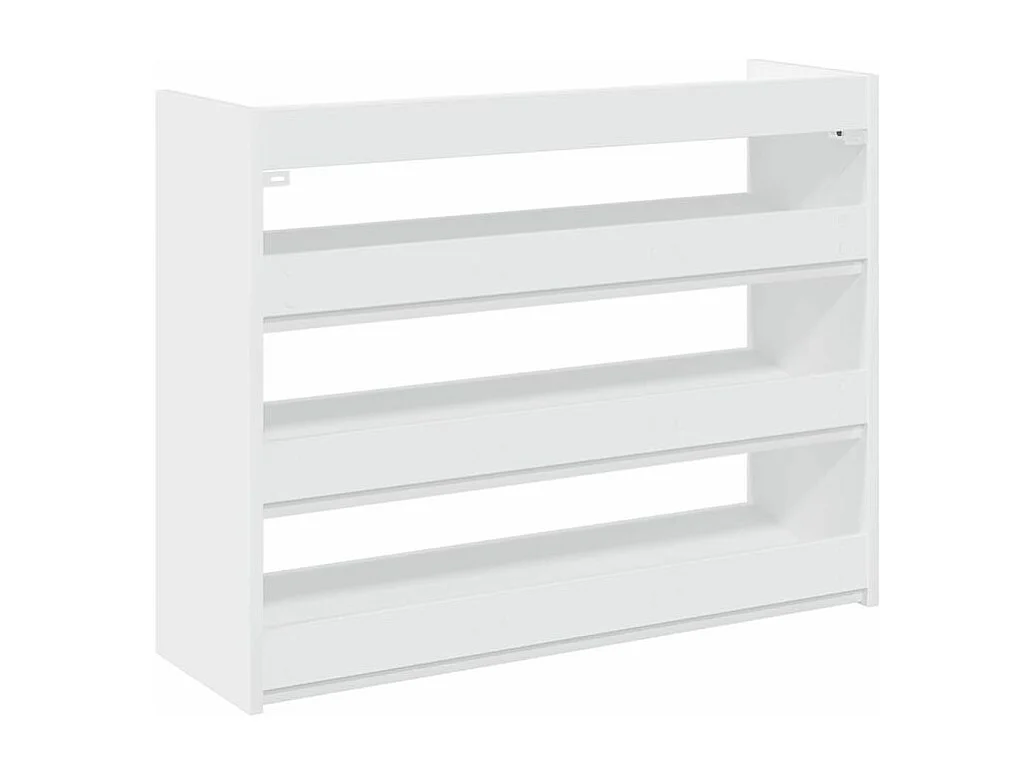 Étagère à chaussures en bois Manda L 80 x H 62cm - Rangement 3 niveaux-Couleur Blanc