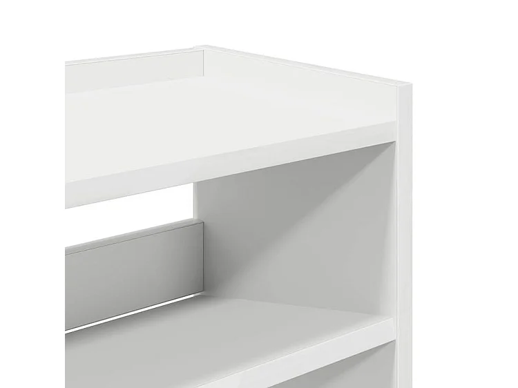 Étagère à chaussures en bois Manda L 80 x H 62cm - Rangement 3 niveaux-Couleur Blanc