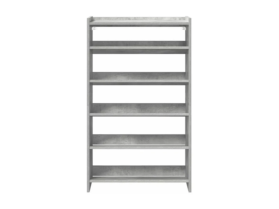 Étagère à chaussures en bois Manda L 60 x H 100cm - Rangement 5 niveaux-Couleur Gris béton