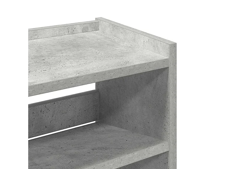 Étagère à chaussures en bois Manda L 60 x H 100cm - Rangement 5 niveaux-Couleur Gris béton