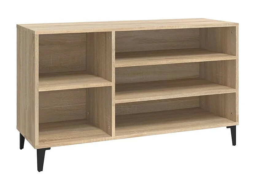 Meuble à chaussures Briko – Style et rangement optimal-Couleur Naturel-Modèle de pieds Noir fin