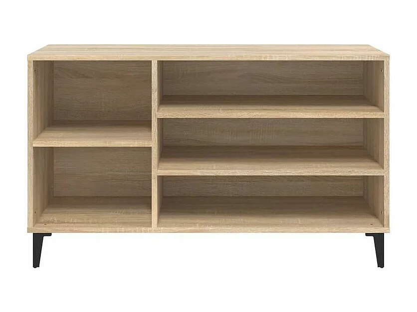 Meuble à chaussures Briko – Style et rangement optimal-Couleur Naturel-Modèle de pieds Noir fin