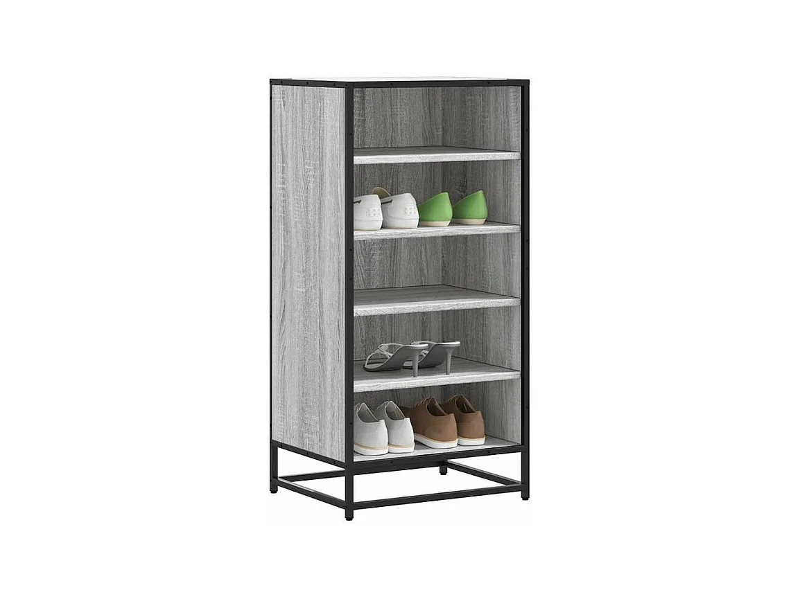Étagère à chaussures sonoma gris 48x38x97,5 bois d'ingénierie