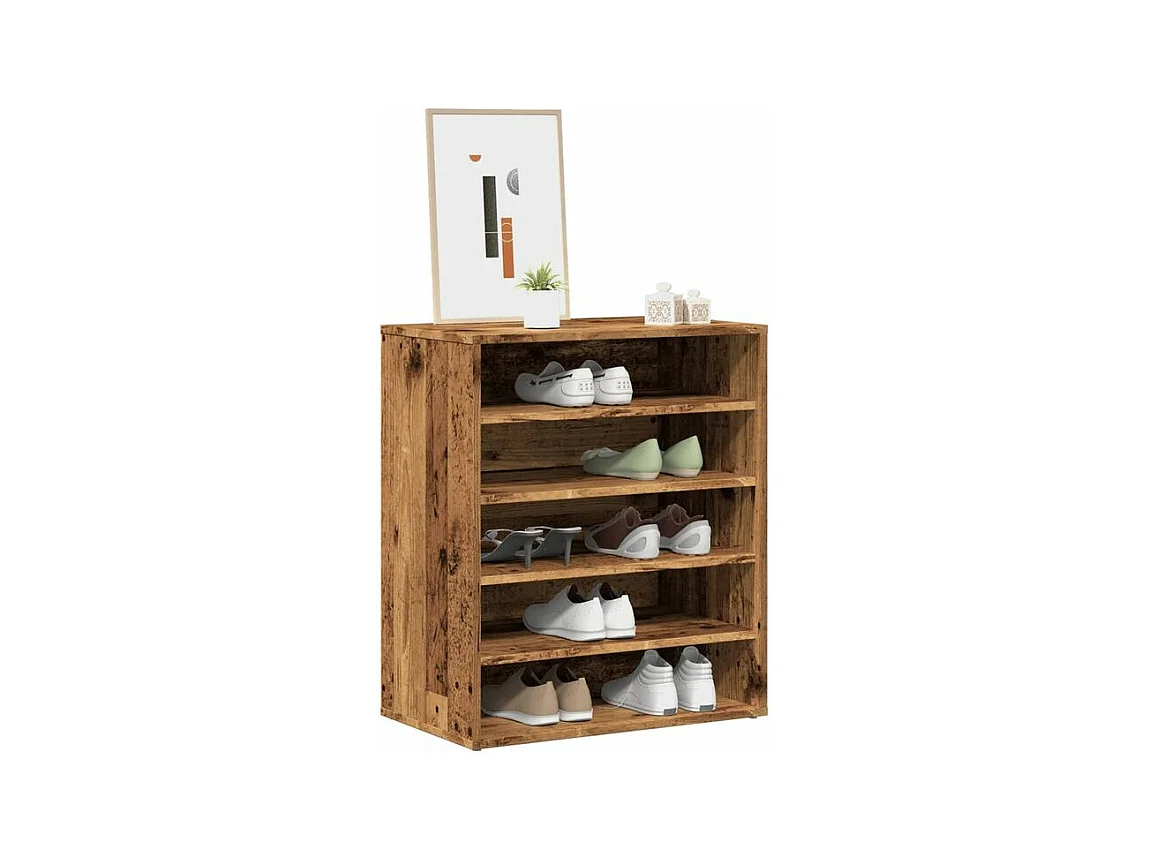 Armoire à chaussures vieux bois 60x35x70 bois d'ingénierie