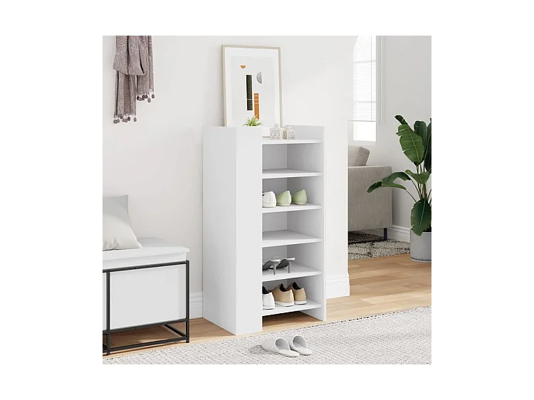 Armoire à chaussures blanc 52x37,5x100 bois d'ingénierie