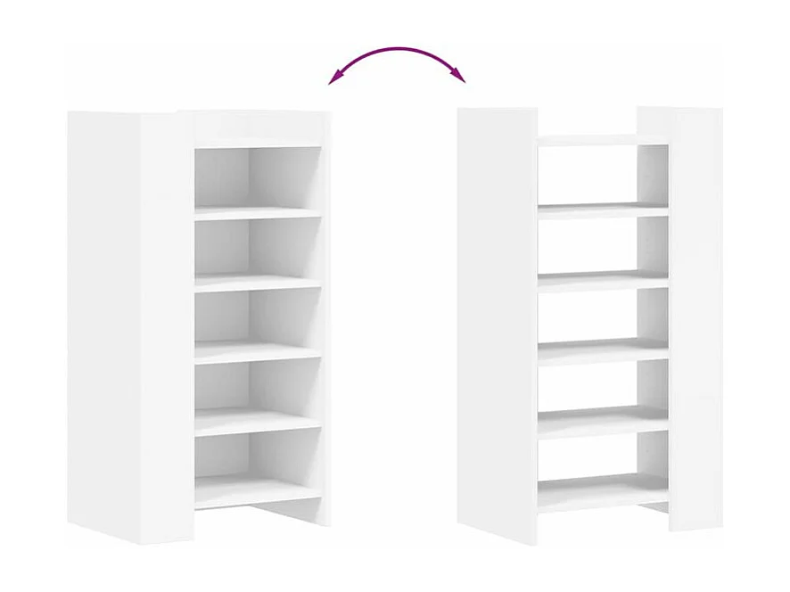 Armoire à chaussures blanc 52x37,5x100 bois d'ingénierie