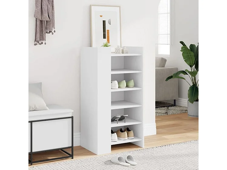 Armoire à chaussures blanc 52x37,5x100 bois d'ingénierie