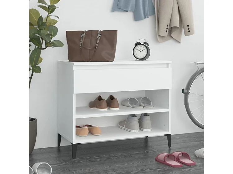 Armoire à chaussures Blanc 70x36x60 Bois d'ingénierie