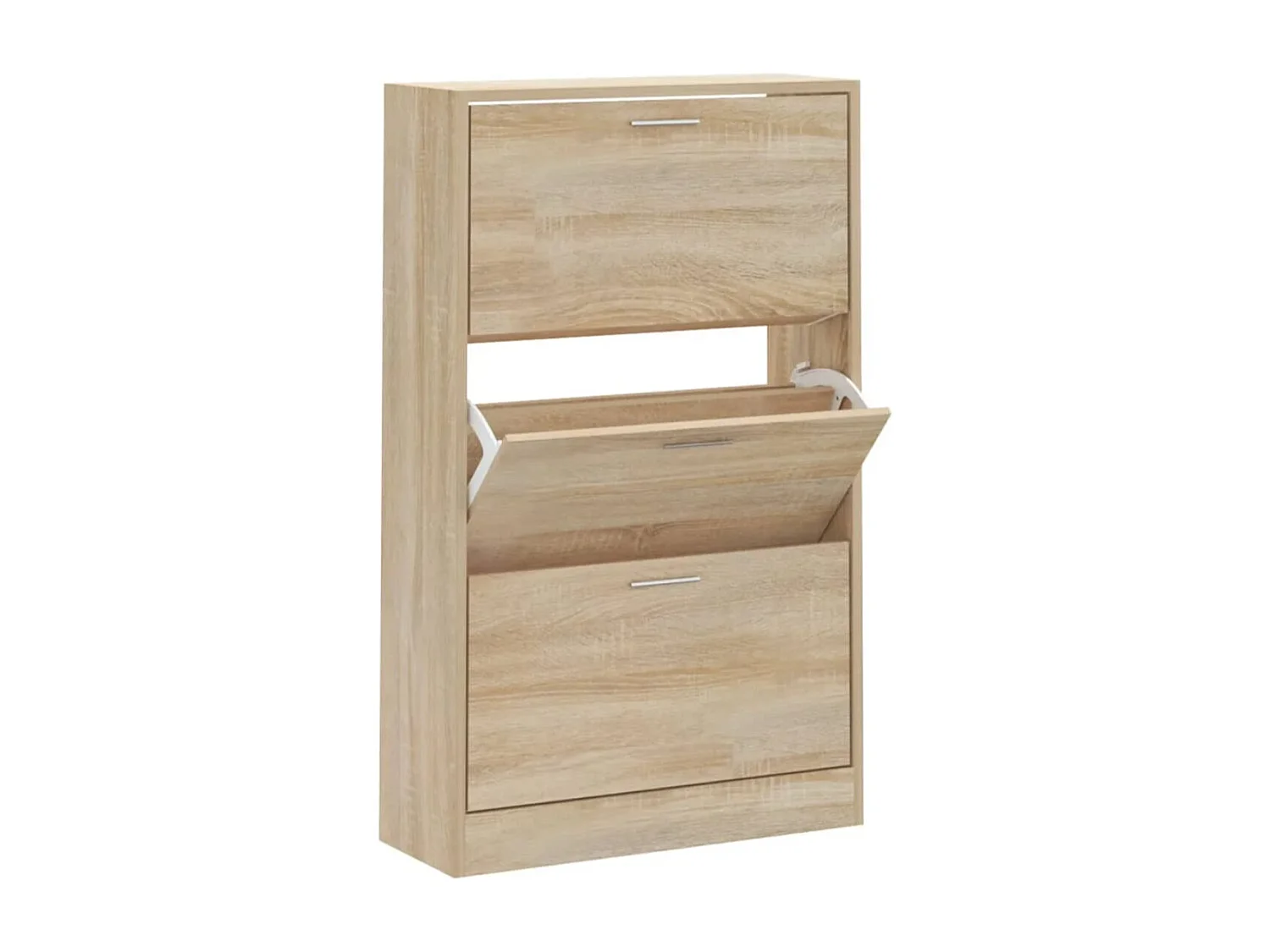 Armoire à chaussures en bois Puerto L63xH103xP24 – 3 portes rabattables-Couleur Noir