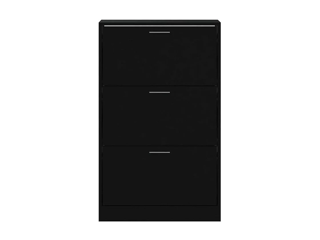 Armoire à chaussures en bois Puerto L63xH103xP24 – 3 portes rabattables-Couleur Noir