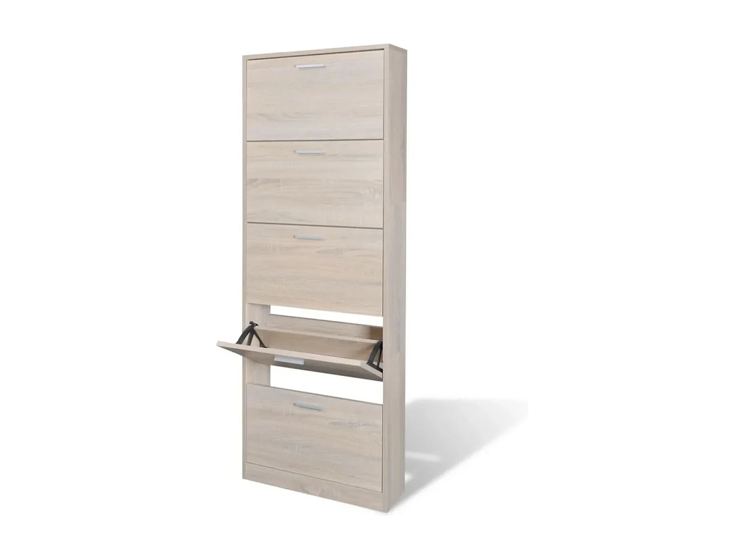 Armoire à chaussures en bois Puerto L59xH169xP17 – 5 portes rabattables-Couleur Noir