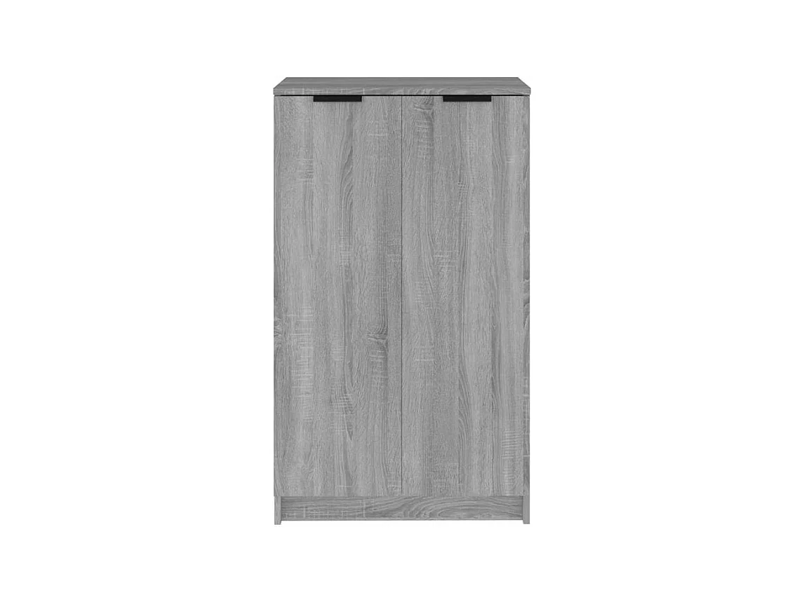 Armoire à chaussures multifonction avec petite penderie L59xP35xH100 - Simplicité et Solidité-Couleur Chêne gris