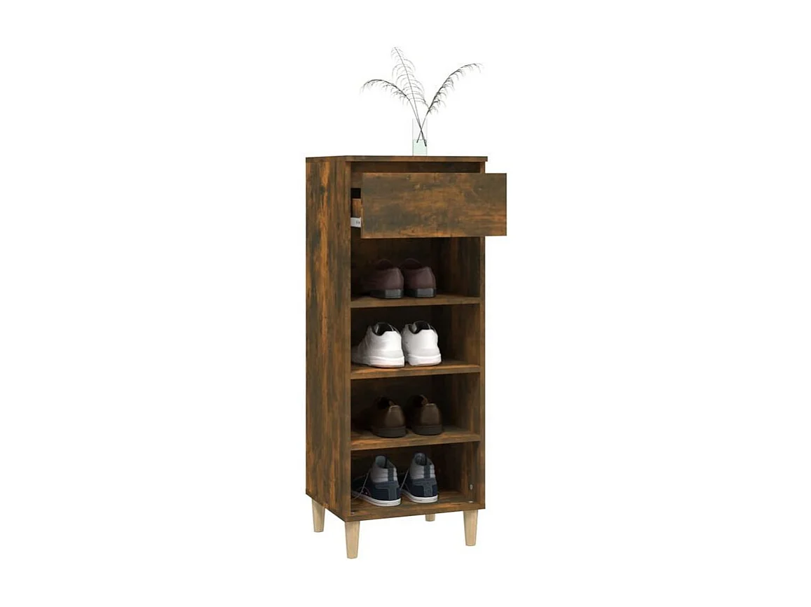 Armoire à chaussures Chêne fumé 40x36x105 Bois d'ingénierie