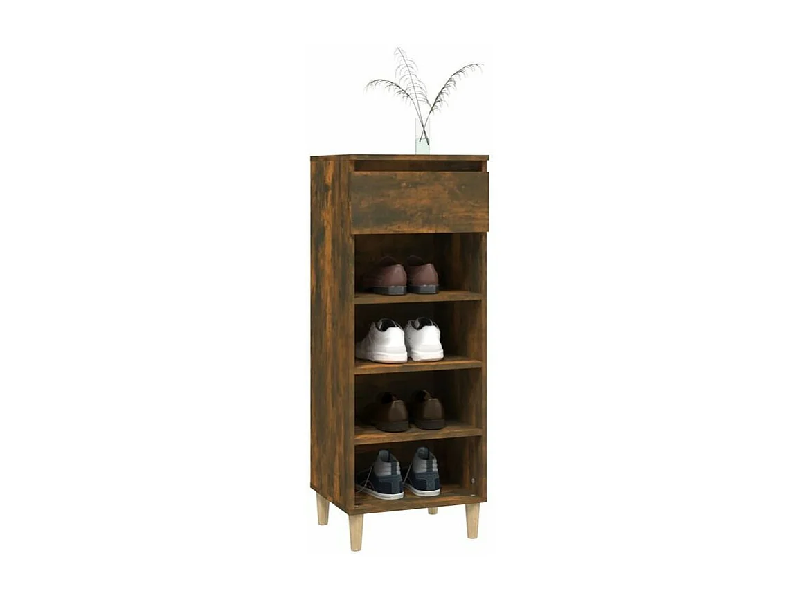 Armoire à chaussures Chêne fumé 40x36x105 Bois d'ingénierie