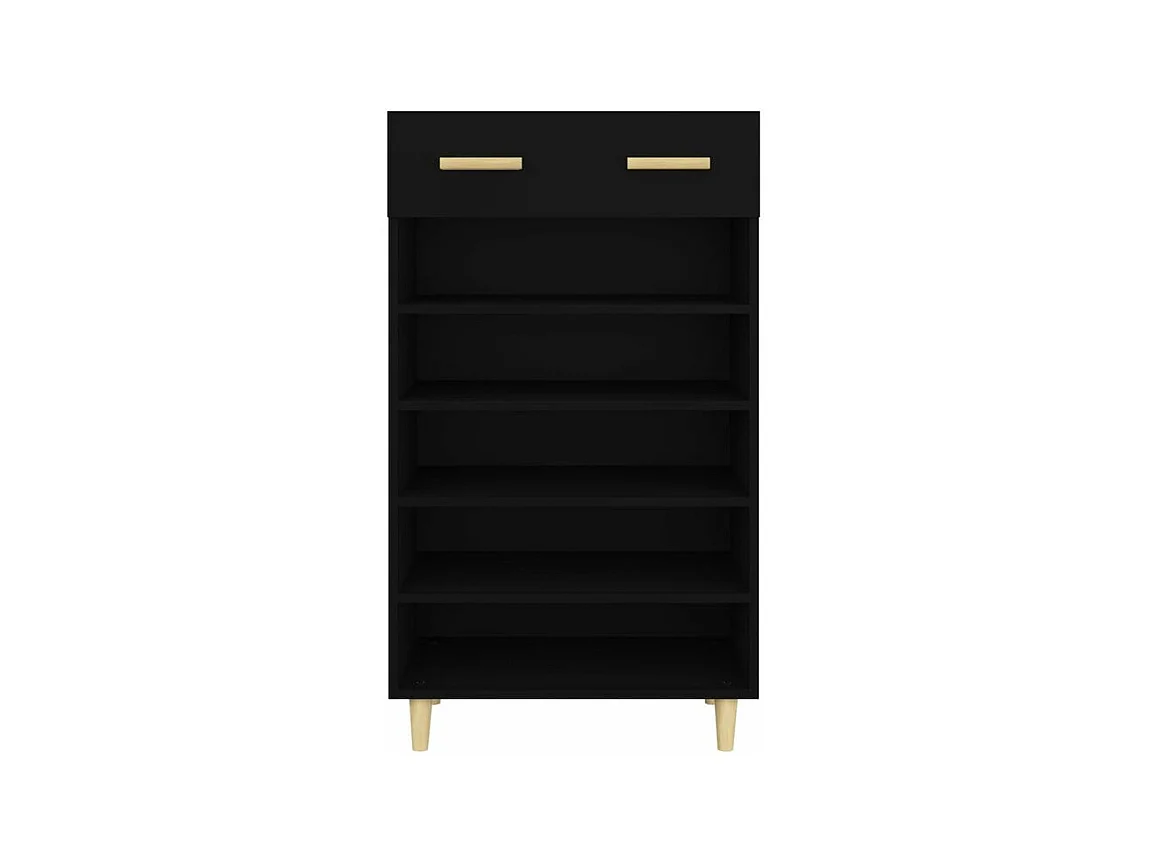 Armoire à chaussures Noir 60x35x105 Bois d'ingénierie