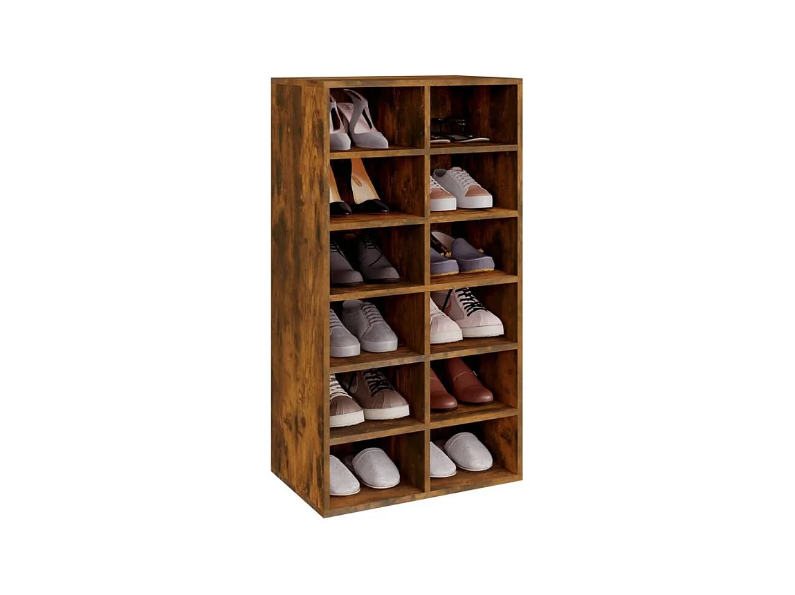 Étagère à chaussures Chêne fumé 54x34x100,5