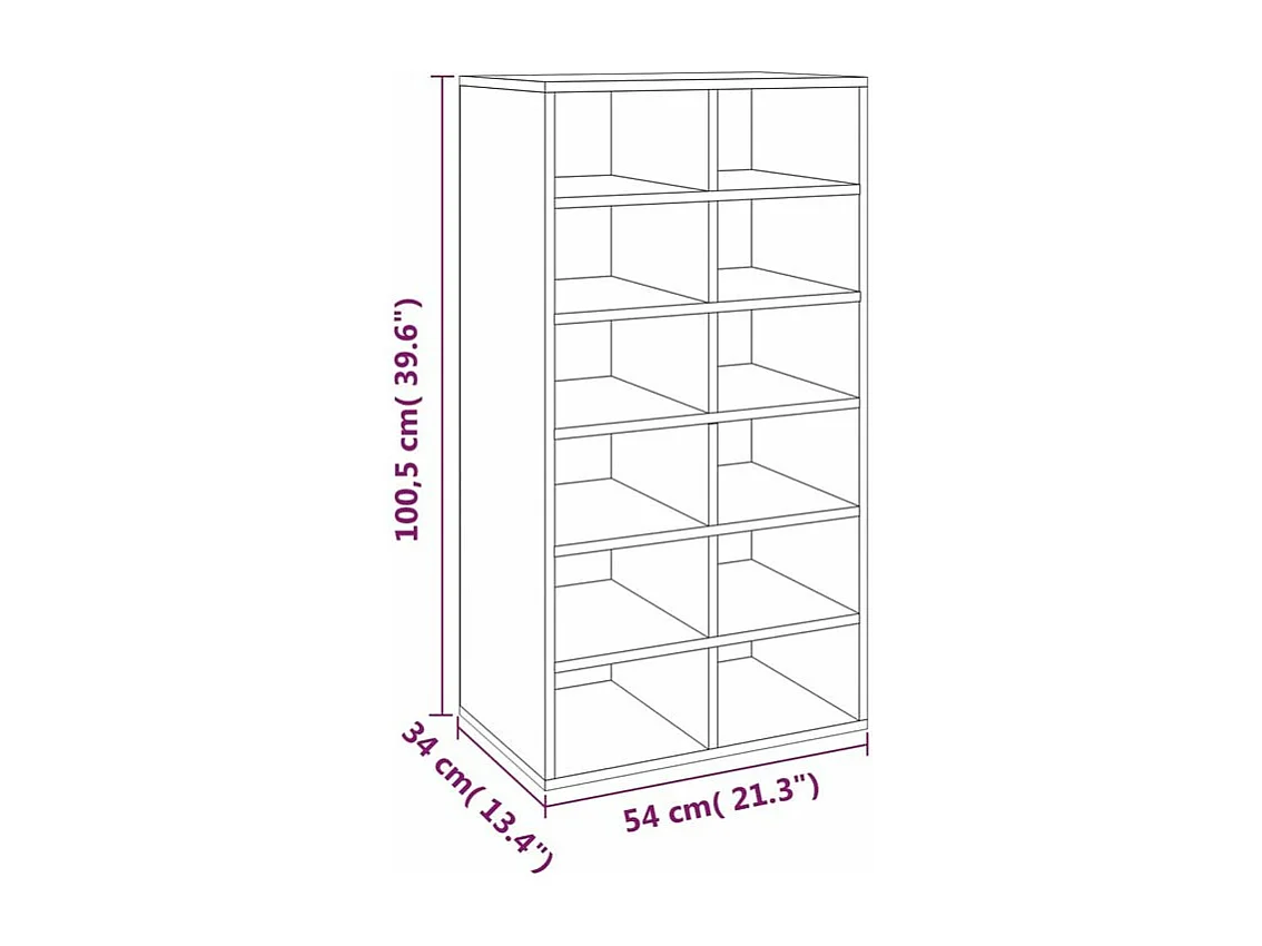 Étagère à chaussures Chêne fumé 54x34x100,5