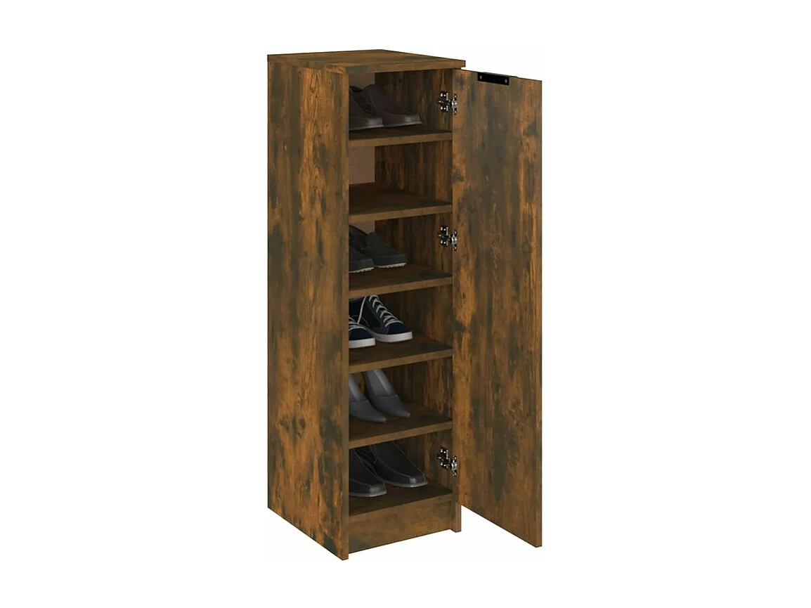 Meuble à chaussures Chêne fumé 30x35x100 Bois d'ingénierie