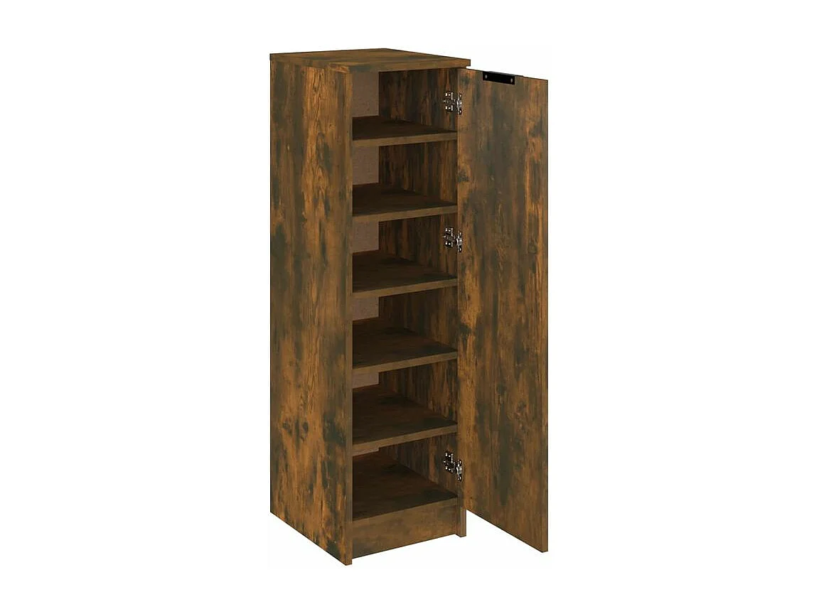 Meuble à chaussures Chêne fumé 30x35x100 Bois d'ingénierie