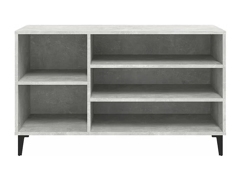 Meuble à chaussures Briko – Style et rangement optimal-Couleur Gris béton-Modèle de pieds Noir fin