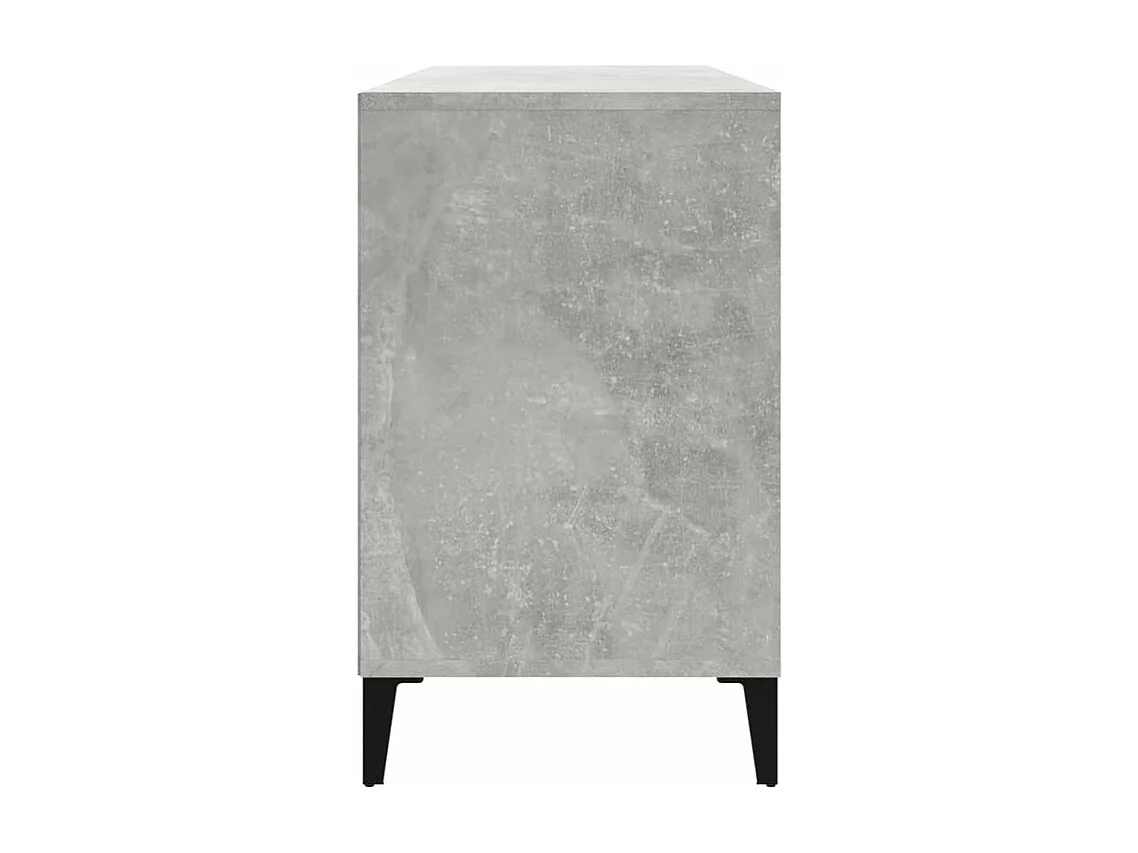 Meuble à chaussures Briko – Style et rangement optimal-Couleur Gris béton-Modèle de pieds Noir fin