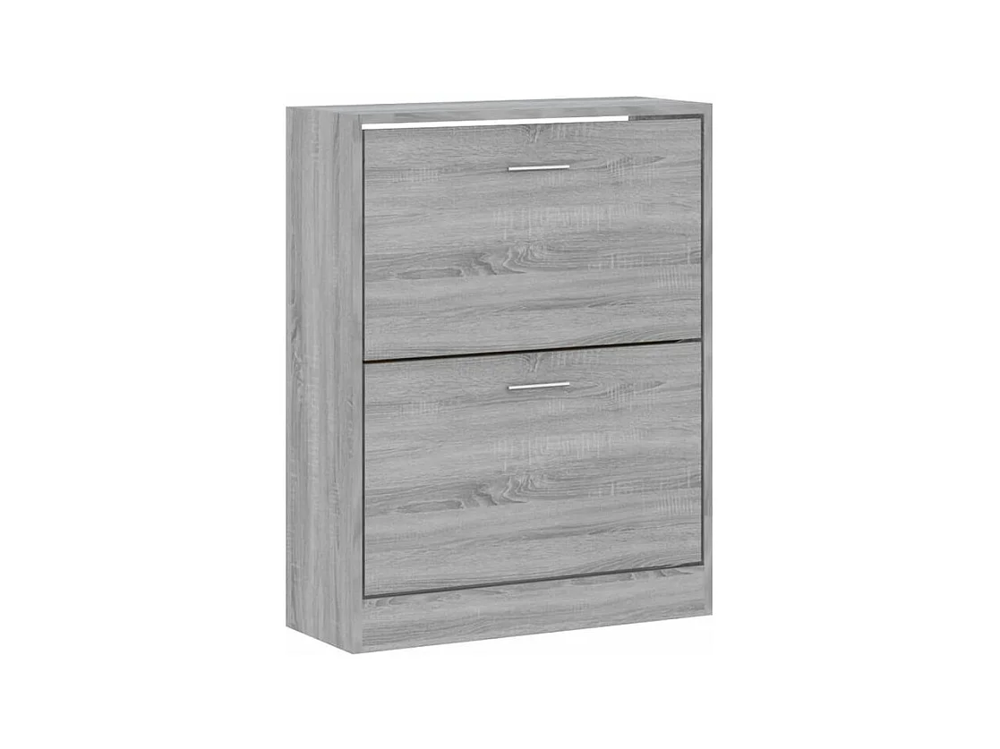 Armoire à chaussures en bois Puerto L63xH81xP24 – 2 portes rabattables-Couleur Chêne gris