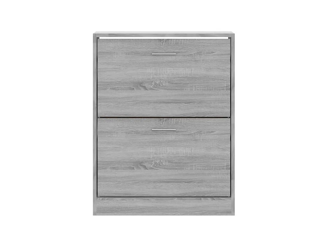 Armoire à chaussures en bois Puerto L63xH81xP24 – 2 portes rabattables-Couleur Chêne gris