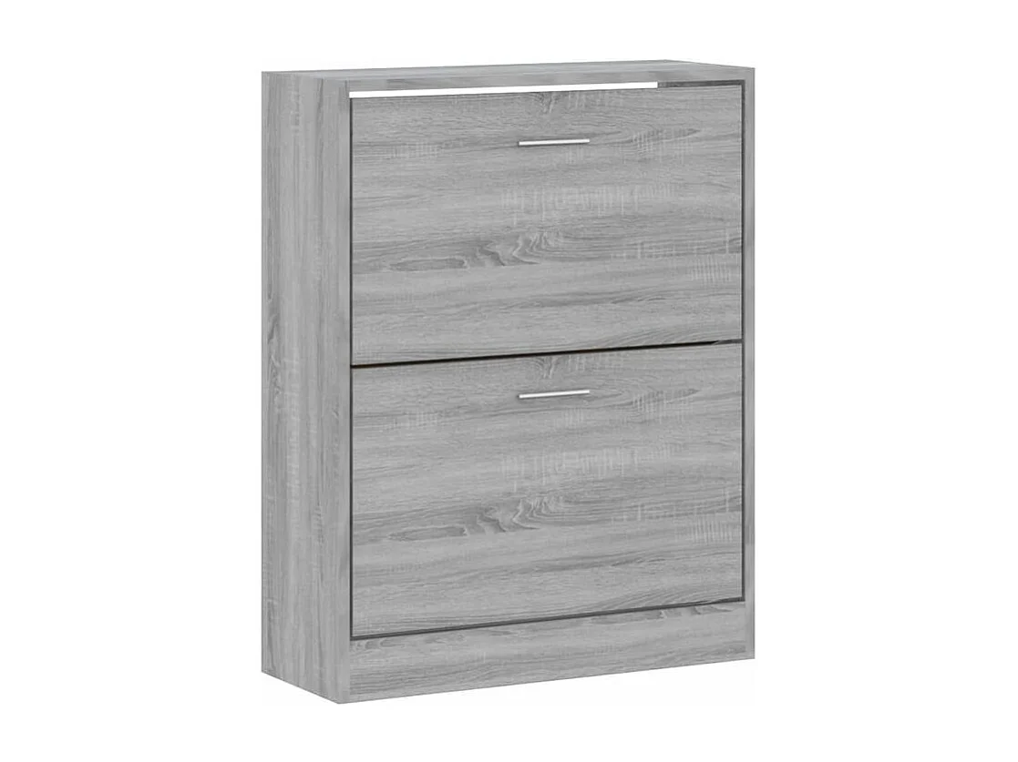 Armoire à chaussures en bois Puerto L63xH81xP24 – 2 portes rabattables-Couleur Chêne gris