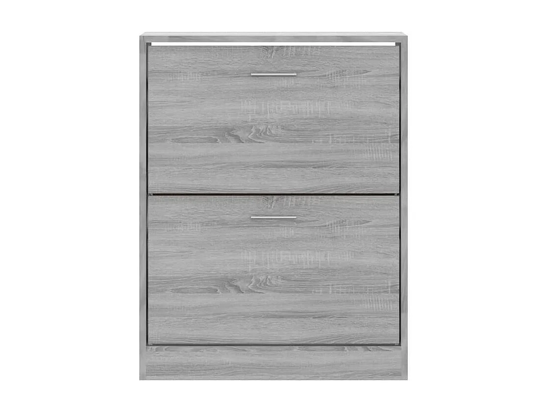 Armoire à chaussures en bois Puerto L63xH81xP24 – 2 portes rabattables-Couleur Chêne gris