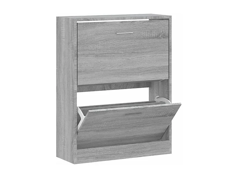 Armoire à chaussures en bois Puerto L63xH81xP24 – 2 portes rabattables-Couleur Chêne gris