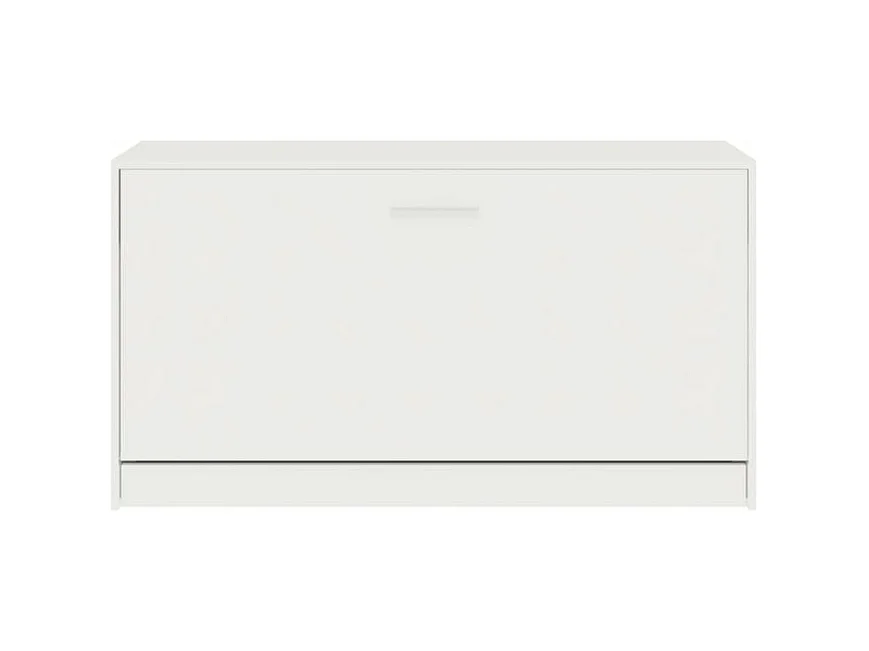 Meuble à chaussures 1 porte rabattable Venta - Version classique-Couleur Blanc brillant