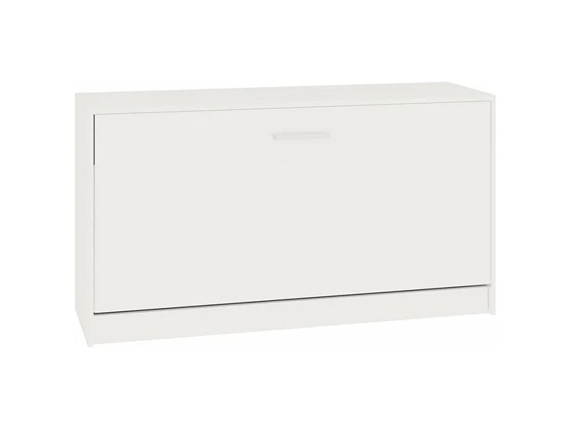 Meuble à chaussures 1 porte rabattable Venta - Version classique-Couleur Blanc brillant