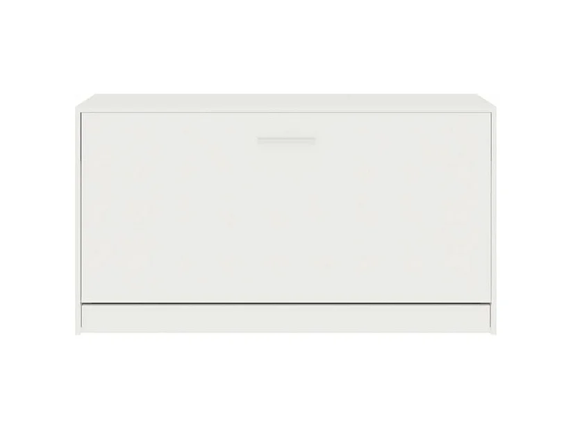 Meuble à chaussures 1 porte rabattable Venta - Version classique-Couleur Blanc brillant