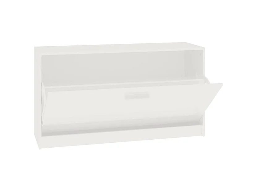 Meuble à chaussures 1 porte rabattable Venta - Version classique-Couleur Blanc brillant
