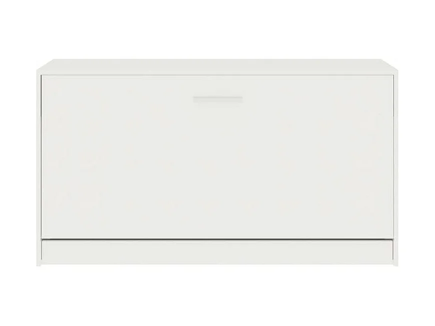 Meuble à chaussures 1 porte rabattable Venta - Version classique-Couleur Blanc brillant