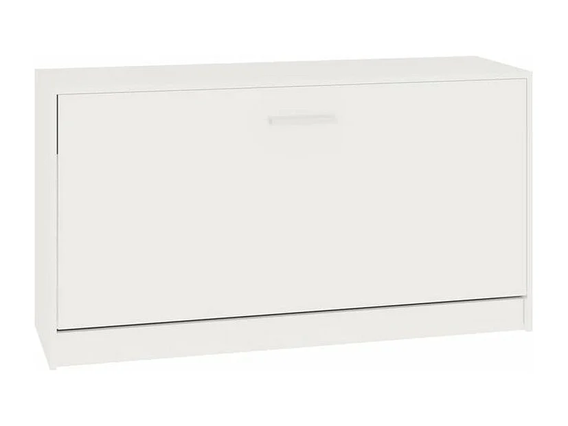 Meuble à chaussures 1 porte rabattable Venta - Version classique-Couleur Blanc brillant