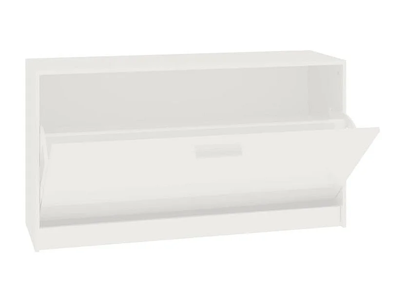 Meuble à chaussures 1 porte rabattable Venta - Version classique-Couleur Blanc brillant
