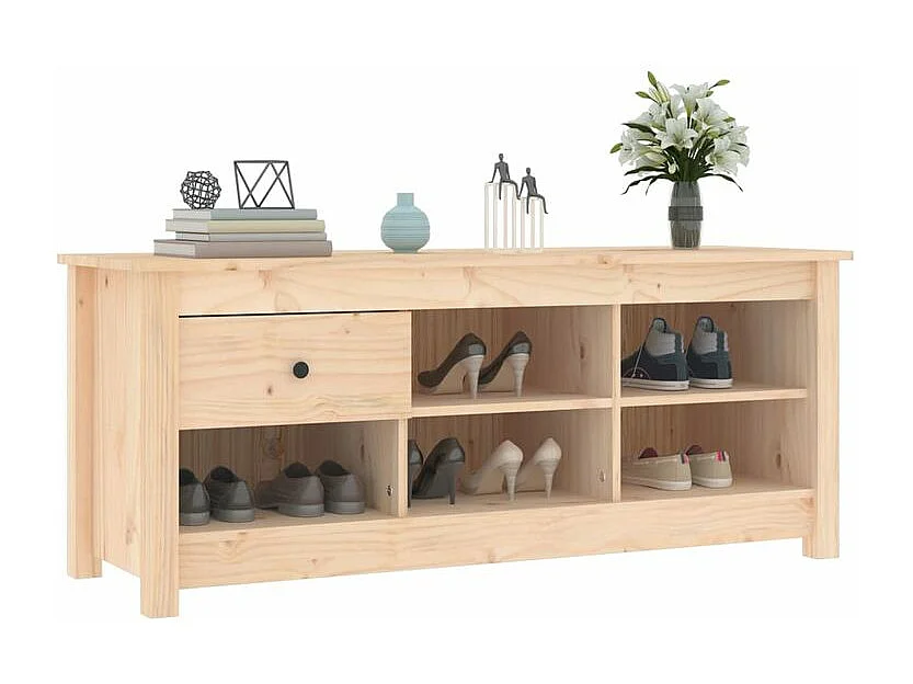 Armoire à chaussures 110x38x45,5 Bois de pin massif