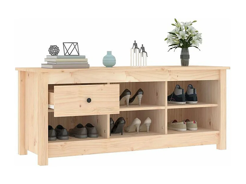 Armoire à chaussures 110x38x45,5 Bois de pin massif