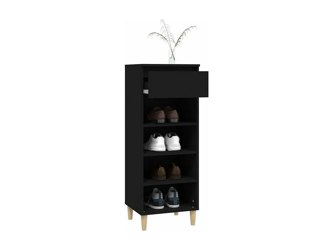 Armoire à chaussures Noir 40x36x105 Bois d'ingénierie