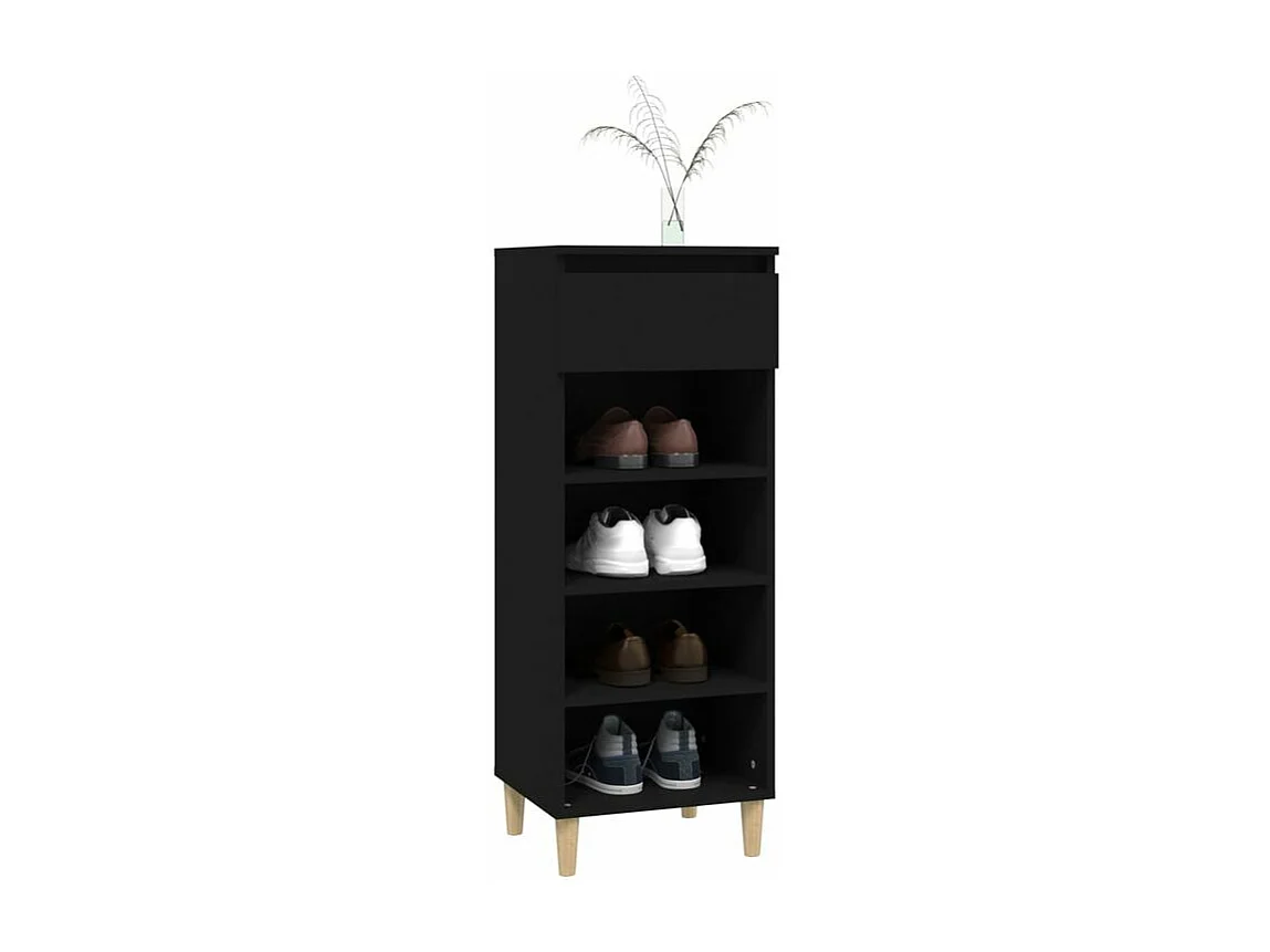 Armoire à chaussures Noir 40x36x105 Bois d'ingénierie