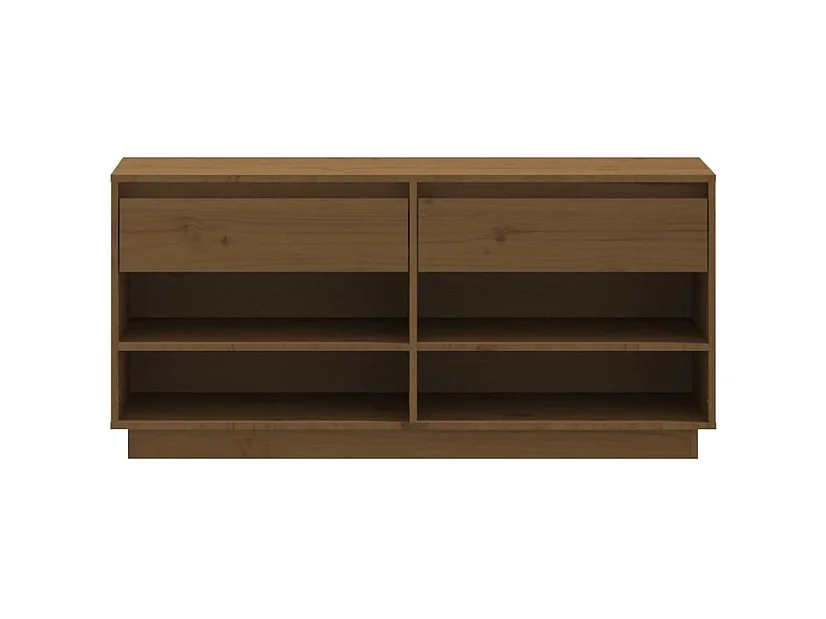 Armoire à chaussures Marron miel 110x34x52 Bois de pin massif