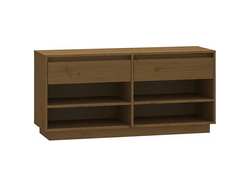 Armoire à chaussures Marron miel 110x34x52 Bois de pin massif
