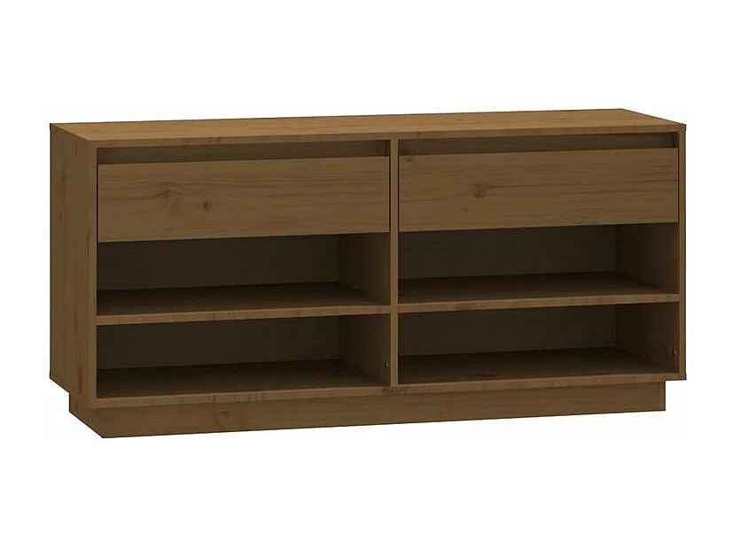 Armoire à chaussures Marron miel 110x34x52 Bois de pin massif