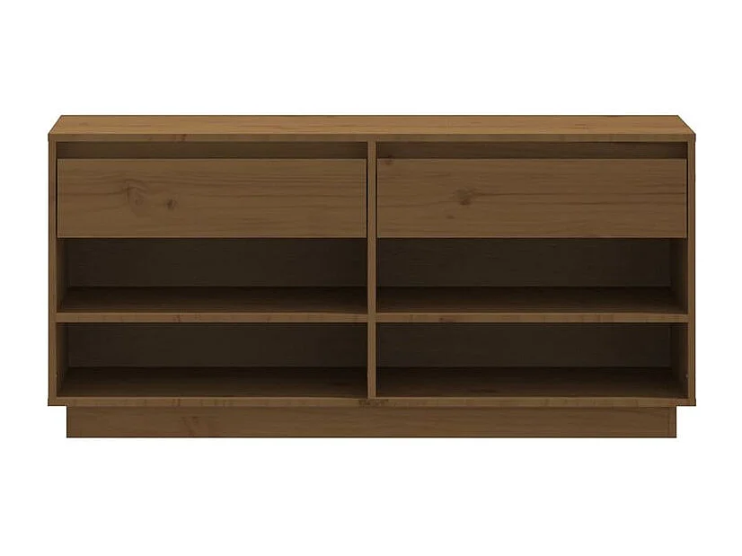 Armoire à chaussures Marron miel 110x34x52 Bois de pin massif