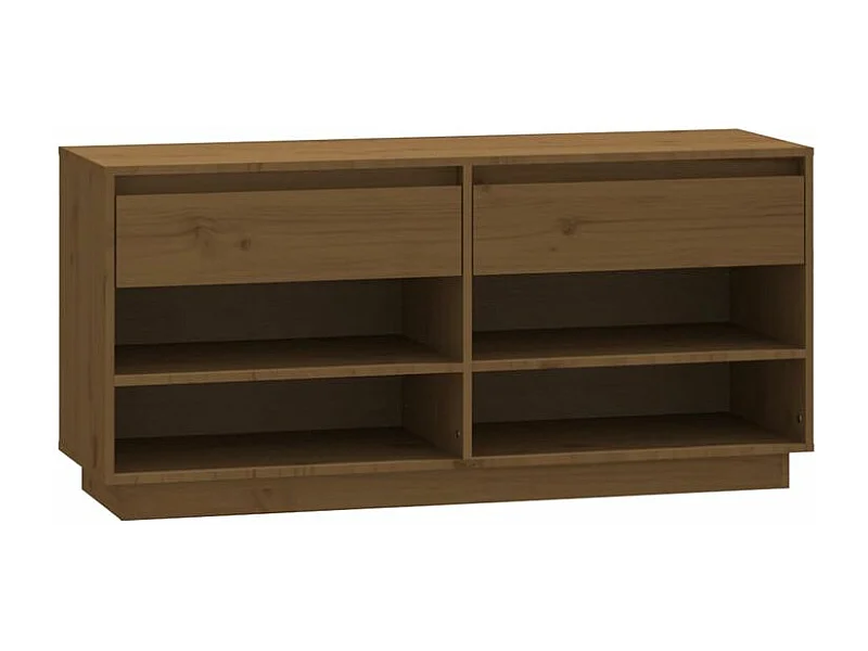Armoire à chaussures Marron miel 110x34x52 Bois de pin massif